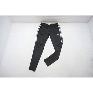 Adidas Tapered Sweat Pants Women Medium Black Soccer Striped Joggers Athletic